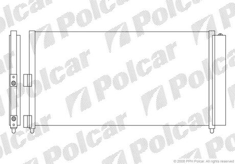 Радіатор кондиціонера Fiat Doblo 1.3-1.9 JTD 01- Polcar 3022K8C5