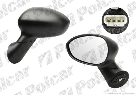 Дзеркало зовнішнє лівий | 500, 03.07- Polcar 3035515M