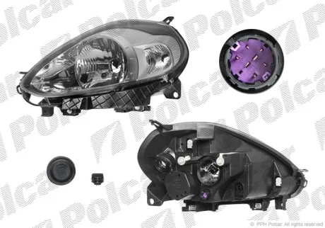 Фара основна | PUNTO EVO 09.09- Polcar 3036090E