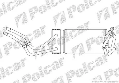 Радіатор печі FORD TRANSIT 2.0D-2.4D 01.00-05.06 Polcar 3247N8-2