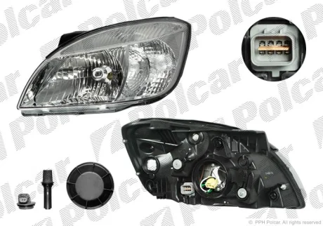 Фара основна | RIO, 01.05-09.11 Polcar 411710E