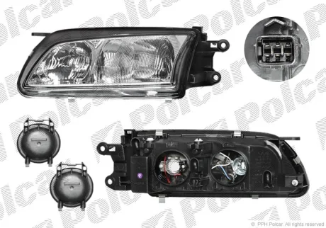 Фара основна | MAZDA 626, 00- Polcar 4518091E