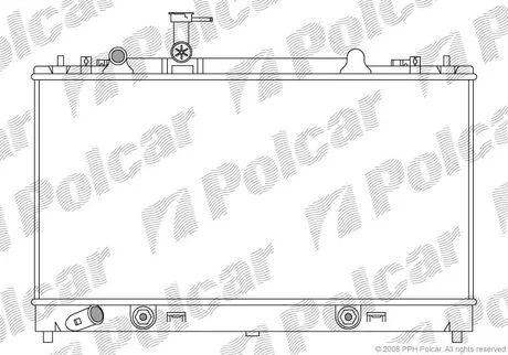 Радиатор охлаждения (AT) MAZDA 6 2.0/2.3 06.02-08.07c Polcar 451908-4