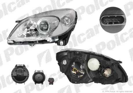 Фара основна | B-KLASSE, W245 05-11 Polcar 5035092U