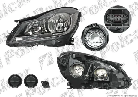 Фара основна | C-KLASSE (W204), 11- Polcar 50D1091U