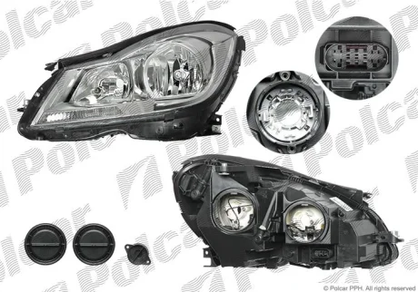 Фара основна | C-KLASSE (W204), 11- Polcar 50D110U
