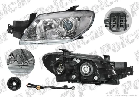 Фара основна | MITS. OUTLANDER, 04- Polcar 526510E