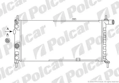 Радіатор охолодження Opel Kadett 1.6-1.8 84- Polcar 550508A4