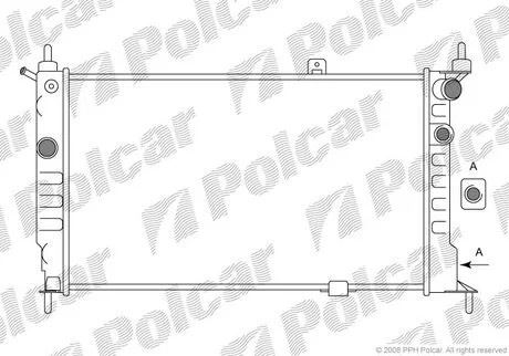 Радиатор Opel Astra F 1.4-2.0 09.91-01.05 Polcar 550708A5