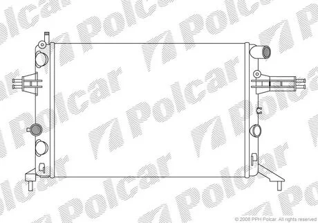 Радиатор охлаж. ардиатора ASTRA G 1.4 1.6 1.8 / 537x359x22 Polcar 550808A8