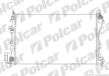Радиатор охлаждения Opel Vectra C 1.6-1.8 16V 02- (Economy Class) Polcar 551808A4 (фото 1)