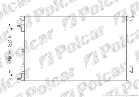 Радиатор кондиционера Opel Vectra 1.6-2.2 02- Polcar 5518K8C1 (фото 1)