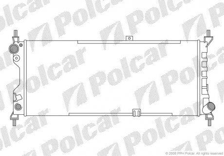 Радіатор Opel Combo, Corsa 1.5-1.7D 93-01 Polcar 555508A3