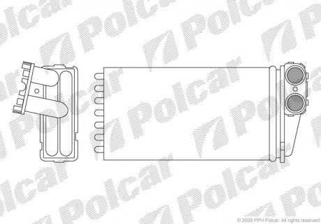 Радіатор печі Peugeot 307 -03 Polcar 5710N8-1 (фото 1)