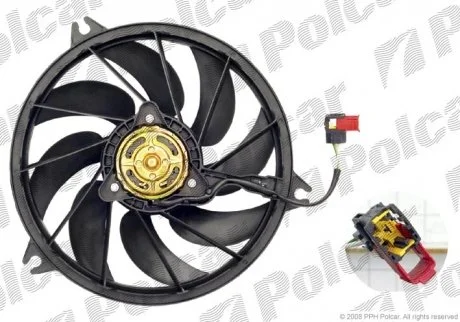 Вентилятор радіатора Peugeot 206 1.1-2.0D 09.98- Polcar 572323W4