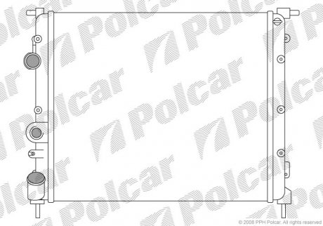 Радиатор Renault Megane 1.4/1.6 11/95- (-AC) Polcar 600708A1