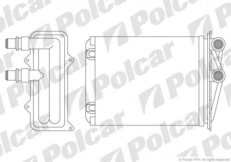 Радіатор печі Opel Vivaro Renault Trafic 1.9D-2.5D 03.01- Polcar 6026N8-1 (фото 1)