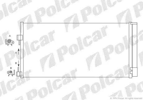 Радиатор кондиционера Renault Laguna III, Latitude 1.5D-3.5 10.07- Polcar 6039K8C1 (фото 1)