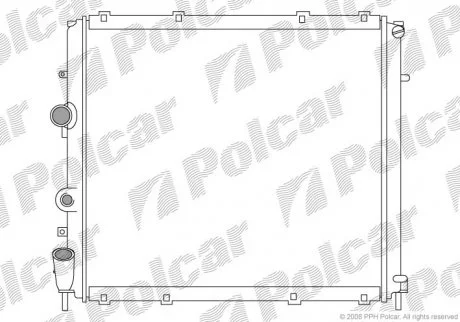 Радіатор Renault Kangoo 1.9D 10/97-/ 1,5 DCI 2001- Polcar 606008-3