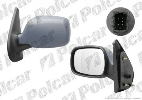 Дзеркало зовнішнє лівий | RENAULT KANGOO II Polcar 6061515M
