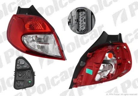 Ліхтар задній | CLIO III (R0/1), 09- Polcar 606487U