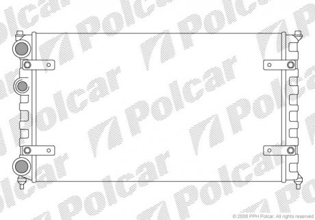 Радиатор охлаж. двигателя VW Caddy II, Polo 1.4-1.9D 02.93-01.04 Polcar 671308A2 (фото 1)
