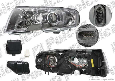 Фара основна | SKODA SUPERB, 02- Polcar 6925092E