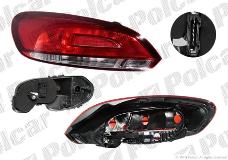 Ліхтар задній | SCIROCCO, 07.08- Polcar 951187V