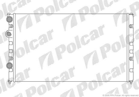 Основний радіатор Seat Cordoba 1.8, 2.0 93-99, Ibiza 1.6, 2.0 95-// VW Caddy II 1.9d 95-04, Polo 1.6i,1.9d 95-01 Polcar 952408-8
