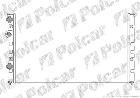 Основной радиатор Seat Cordoba 1.8, 2.0 93-99, Ibiza 1.6, 2.0 95-// VW Caddy II 1.9d 95-04, Polo 1.6i,1.9d 95-01 Polcar 952408-8