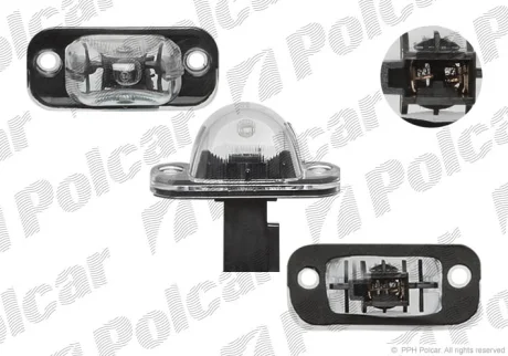 Фара номерного знака | vw GOLF II, 83- Polcar 9534959E