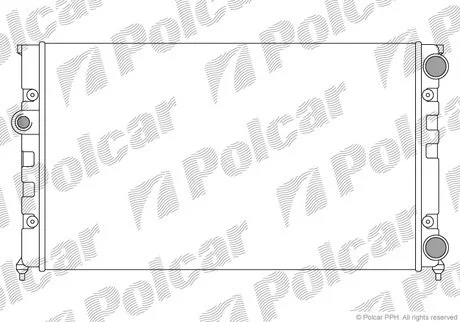 Радиатор охлаждения VW Golf/Vento 1.8 91-98 Polcar 953808A2