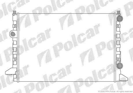 Радиатор двигателя VW Passat, Passat Variant 1,6/1,8/2,0/1,9Tdi 02.88- Polcar 954708A4