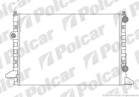 Радиатор двигателя VW Passat, Passat Variant 1,6/1,8/2,0/1,9Tdi 02.88- Polcar 954708A4
