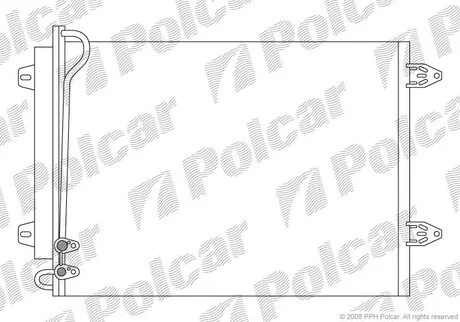 Радиатор AC VW CC, PASSAT, PASSAT ALLTRACK, PASSAT CC 1.6-2.0D 03.05- Polcar 9555K8C1