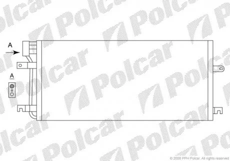 Радіатор кондиціонераVW TRANSPORTER IV (70XD) 90-03,TRANSPORTER IV (70XB, 70XC, 7DB, 7DW) 90-03 Polcar 9566K8C2