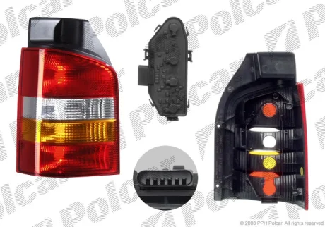 Ліхтар задній лівий TRANSPORT.(T5),04-09 Polcar 956887H