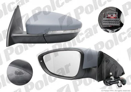 Дзеркало зовнішнє Polcar 95D1516M