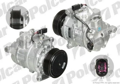 Компресор кондиціонера (новий) | A6 Allroad C6 (4FH), Polcar DCP02037