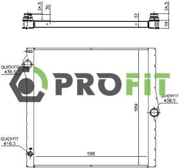 Радіатор охолоджування PROFIT 1740-0069 (фото 1)