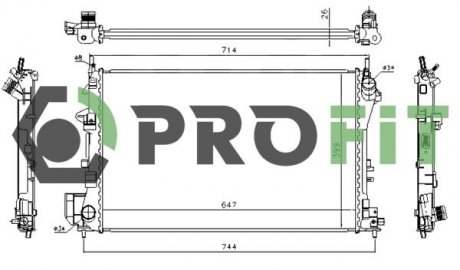 Радіатор охолоджування PROFIT 1740-0386 (фото 1)