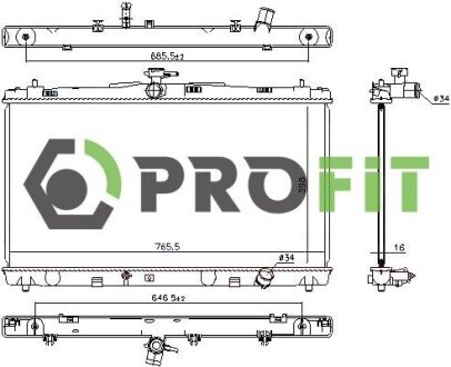 Радіатор охолоджування PROFIT 1740-0412 (фото 1)