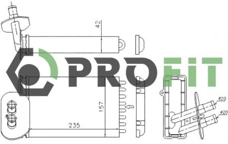 Радіатор пічки PROFIT 1760-0006