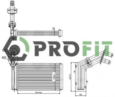 Радіатор пічки PROFIT 1760-0007