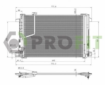 Конденсер кондиционера PROFIT 1770-0305 (фото 1)