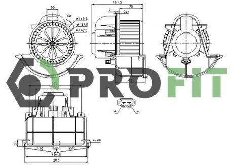 Вентилятор салону PROFIT 1860-0005