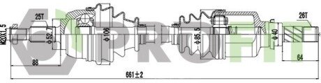 Піввісь PROFIT 2730-0905 (фото 1)