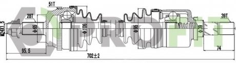 Полуось PROFIT 2730-1037