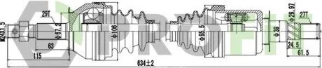 Фото 1 - піввісь PROFIT 2730-3023 Піввісь PROFIT 2730-3023 (фото 1)