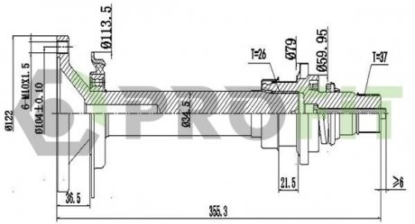Полуось PROFIT 2730-3024